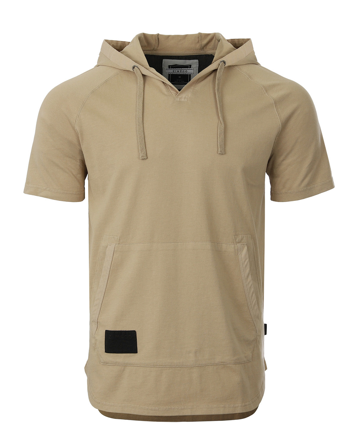 ZIMEGO Men's Pigment Dyed Short Sleeve Vintage Fashion Hoodie