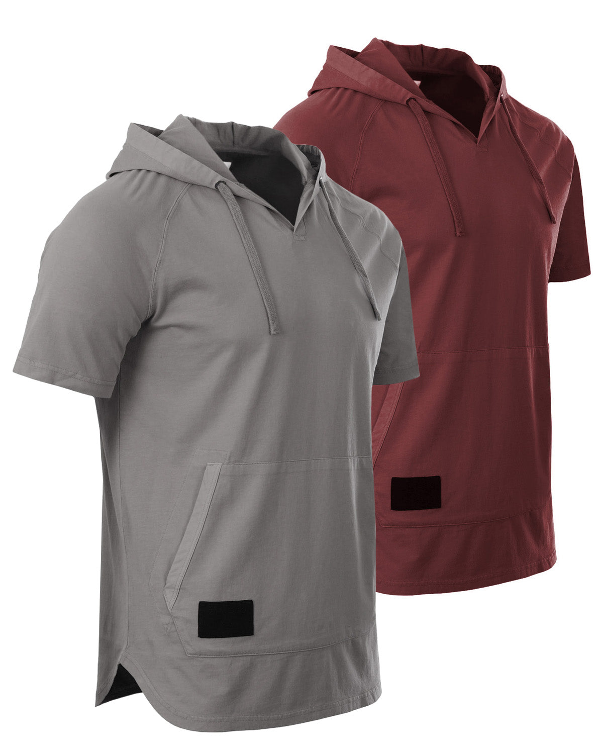 ZIMEGO Men's Pigment Dyed Short Sleeve Vintage Fashion Hoodie